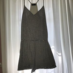 Gap white and blue striped romper